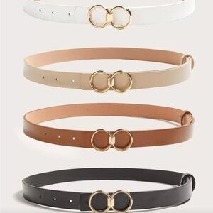 Elegant Women's Belt Set with Gold Buckle